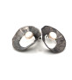Σκουλαρίκια από ασήμι 925 με οργανικό σχήμα σπασμένου κοχυλιού, μαύρη επιμετάλλωση, L