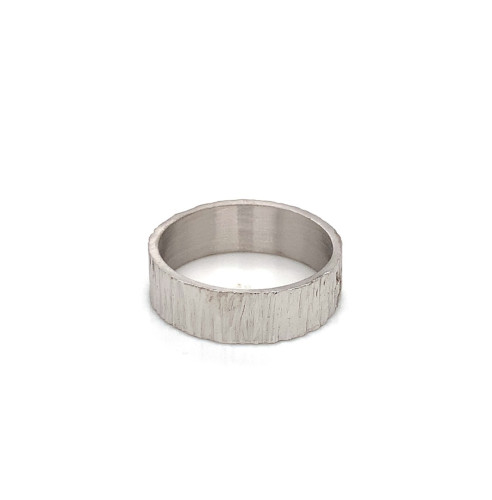 Unisex ή ανδρική ριγέ βέρα από ροδιωμένο ασήμι-1185
