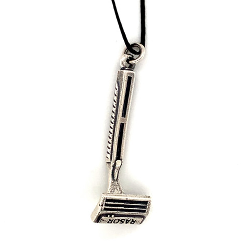 Ξυραφάκι, ασημένιο μοτίφ, unisex, συλλογή hobby, δώρο για κομμωτές, αισθητικούς-269