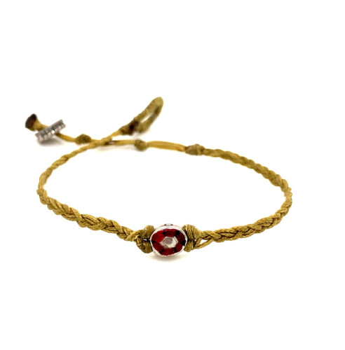 Βραχιόλι με κηροκλωστή και ασημένια στοιχεία-161